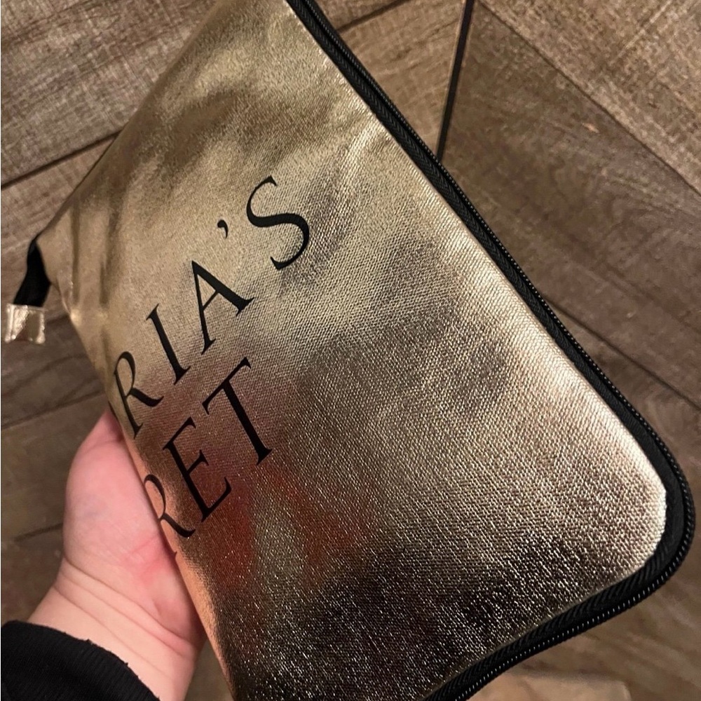 Victoria's Secret Shimmering Gold collapsible tote bag